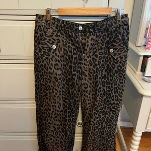 Forever 21 Leopard Print Boot Cut Pants